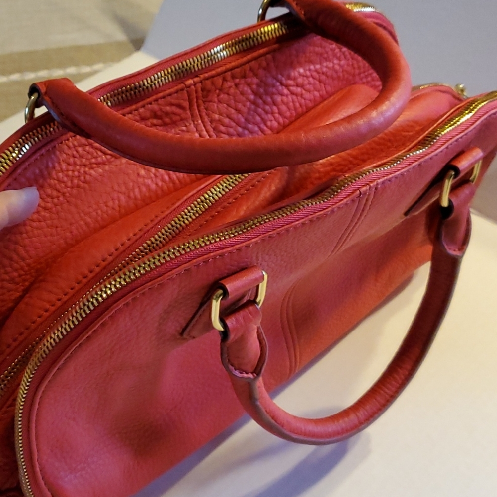J Crew Red Leather Bag. Awesome!